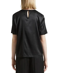 Silk Blend Short Sleeve Blouse