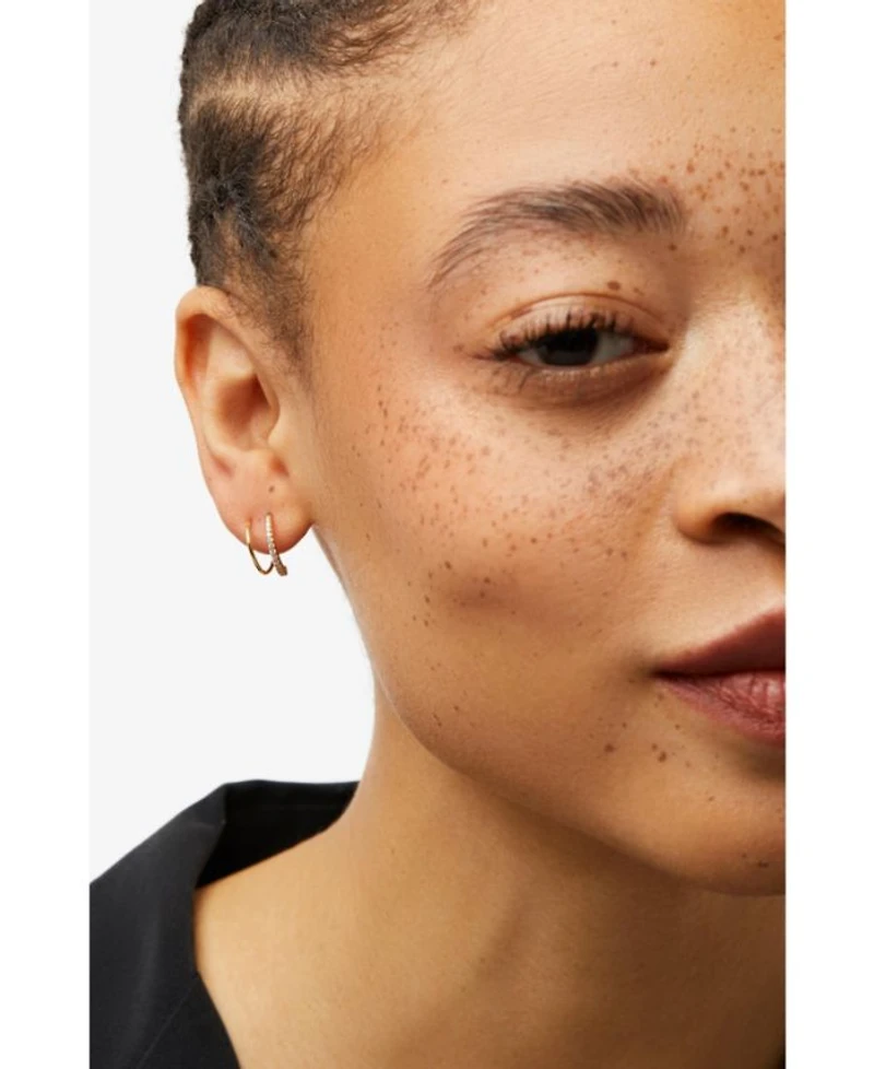 Harley Pave Double Hoop Earrings