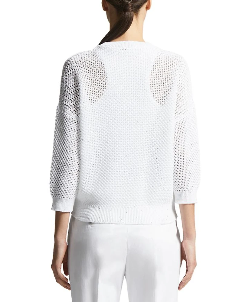 Open Knit 3/4 Sleeve Sweater