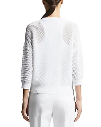 Open Knit 3/4 Sleeve Sweater