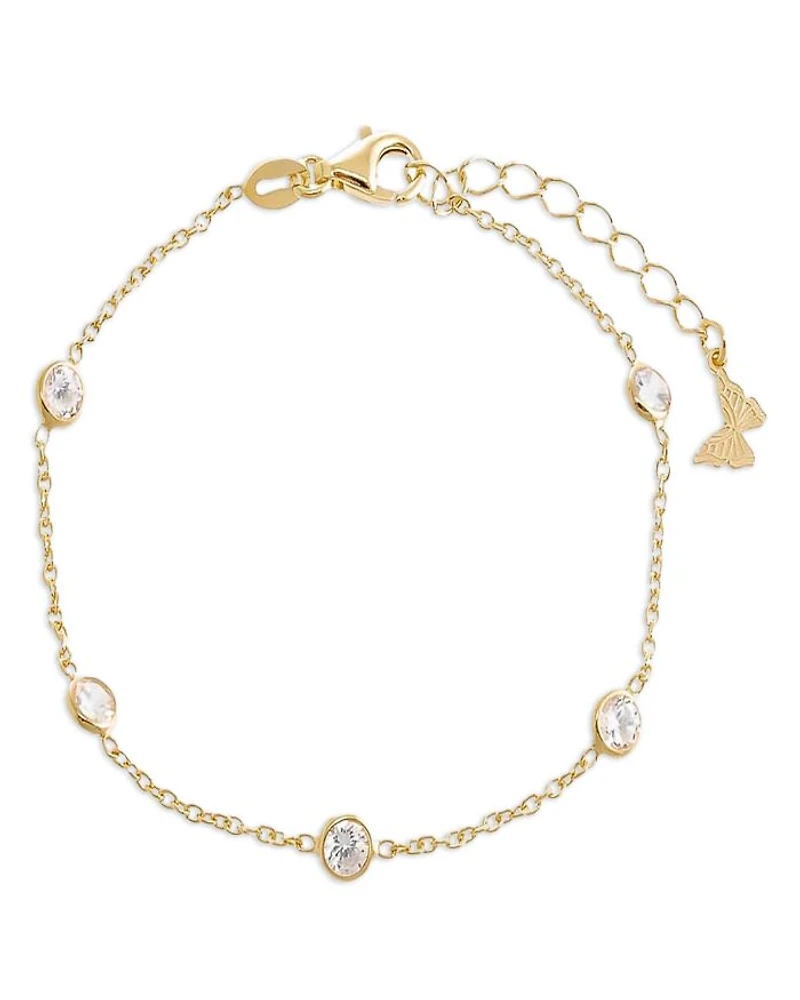 Diamond By The Yard Cubic Zirconia Sterling Silver Link Bracelet