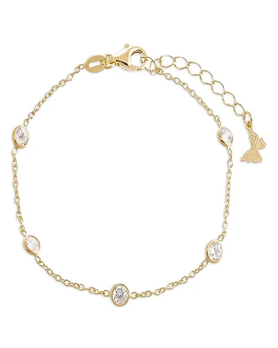 Diamond By The Yard Cubic Zirconia Sterling Silver Link Bracelet