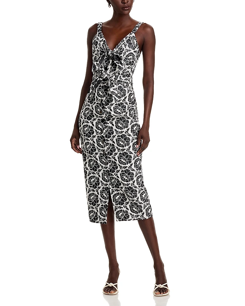 Toccin Gia Tie Front Midi Dress