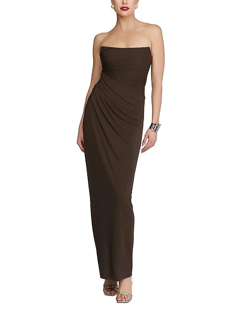 Halston Patrice Ruched Matte Jersey Gown