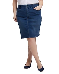 Nydj Plus High Waist Jean Skirt