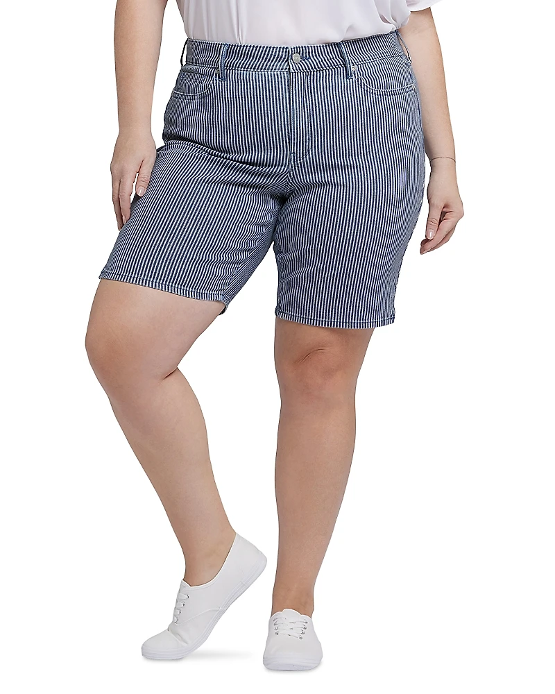 Nydj Plus Ella Side Slit Denim Shorts