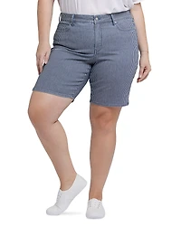 Nydj Plus Ella Side Slit Denim Shorts