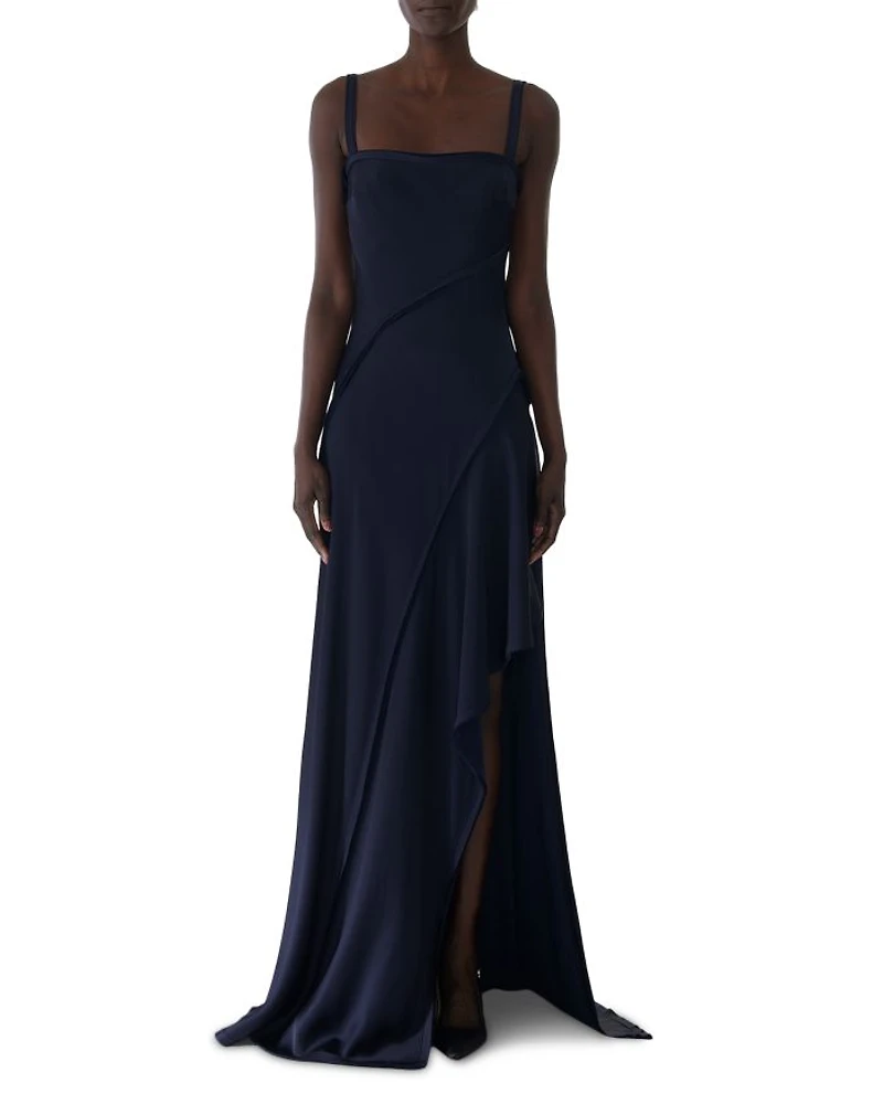 Crepe Back Satin Slip Dress