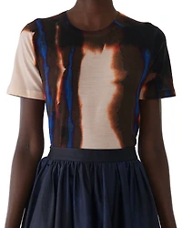 Jason Wu Collection Burned Striped Wool Crewneck Sweater