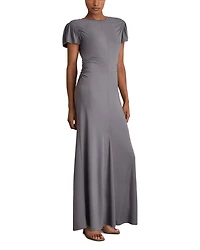 Helia Ruched Sleeved Jersey Dress