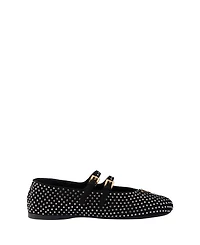 Women's Suede Ballerinas with Crystals