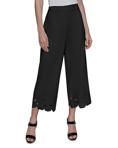 Karl Lagerfeld Paris Flora Cut Out Cropped Pants