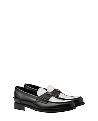 Men's Two-Tone Brushed Leather Loafers