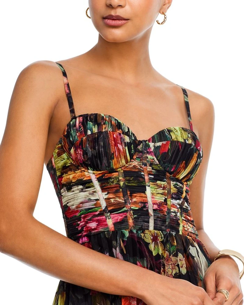 Pleated Floral Guest of Dress - Exclusive