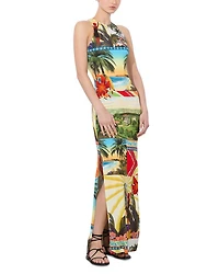 Pania Racer Neck Maxi Dress