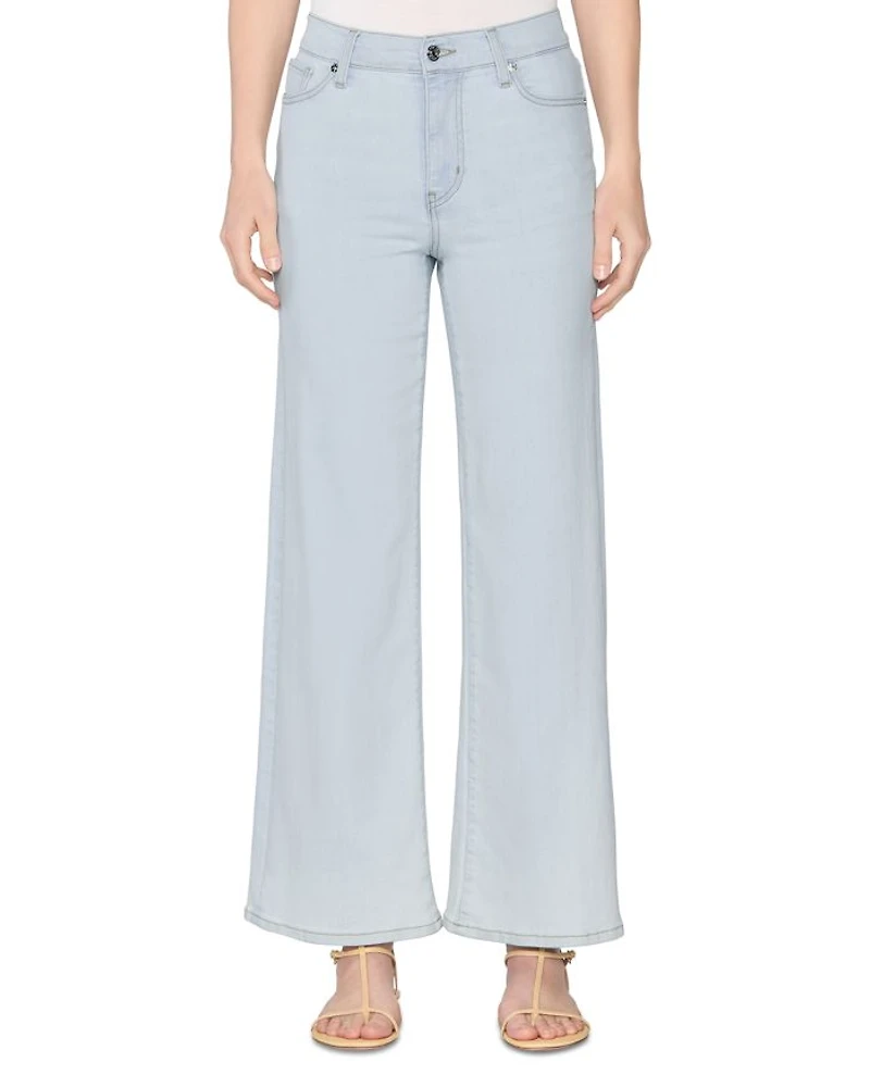 Le Slim Palazzo High Rise Wide Leg Jeans Feather