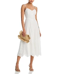 Aqua Eyelet Sweetheart Midi Dress - Exclusive