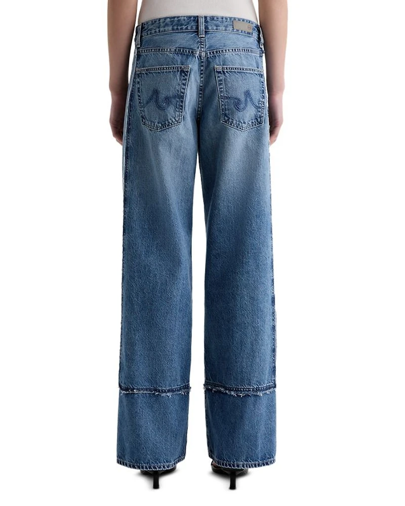 Adria Colorblock Low Rise Wide Leg Jeans Socialite