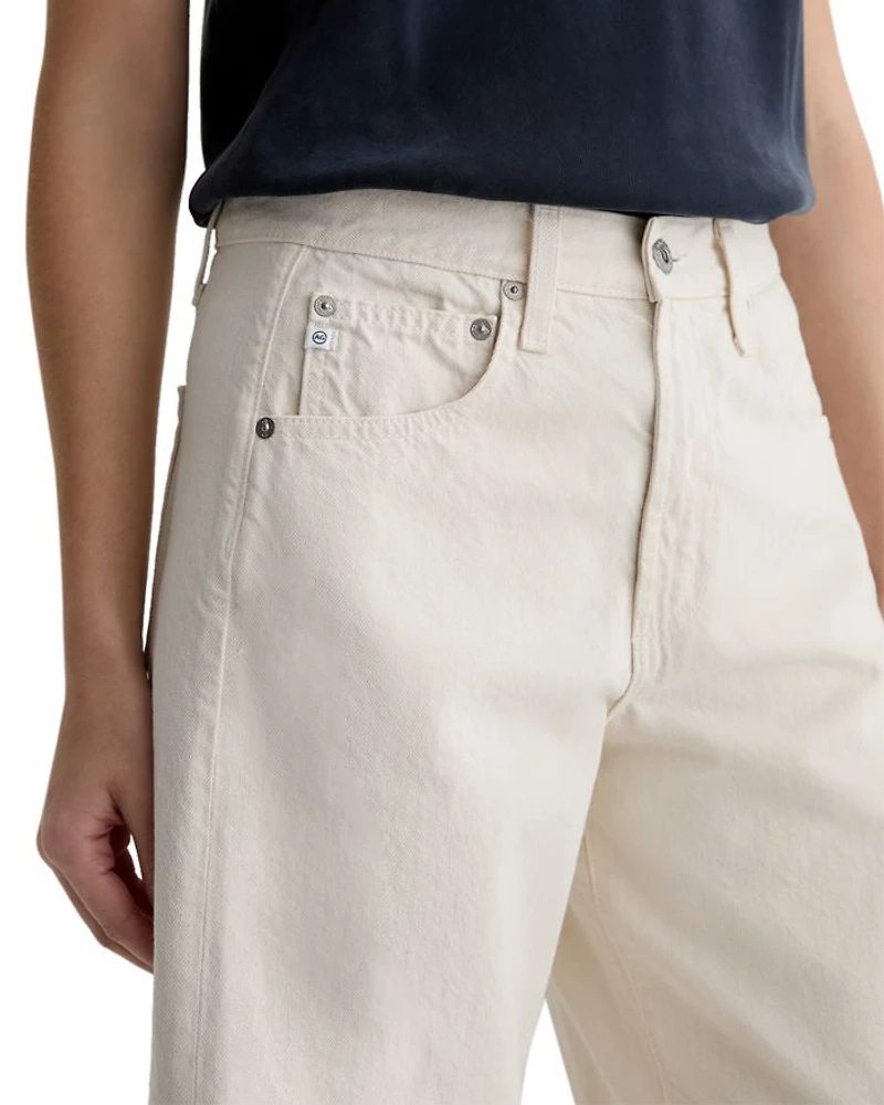 Hattie High Rise Crop Barrel Jeans Opal Stone
