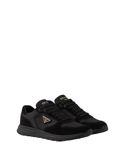 Prada Women's Prax 2.0 Re-Nylon and Suede Sneakers