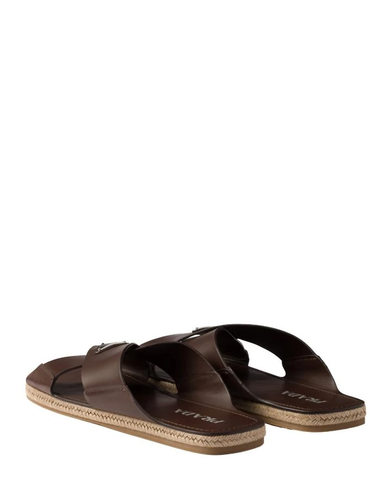 Men's Crisscross Leather Slides