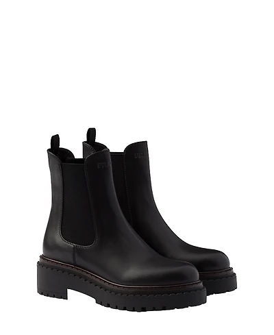 Prada Women's Leather Chelsea Boots