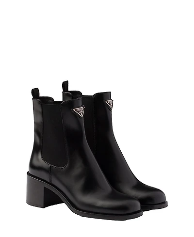 Prada Women's Brushed Leather Booties