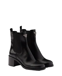 Prada Women's Brushed Leather Booties