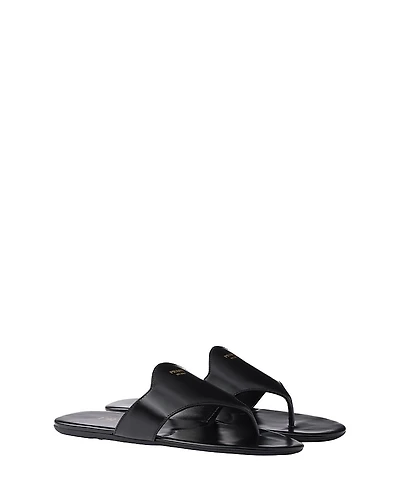 Prada Women's Brushed Leather Thong Sandals