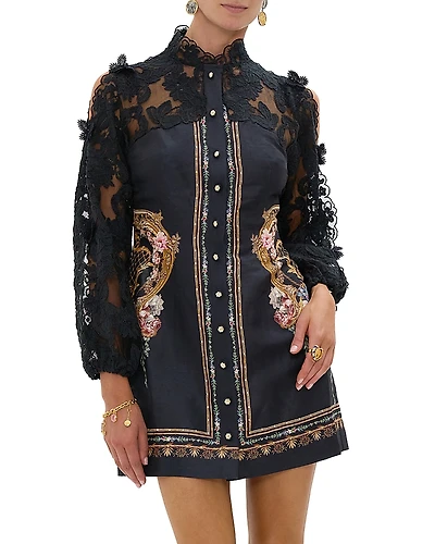 Camilla Lace Mixed Media Mini Dress