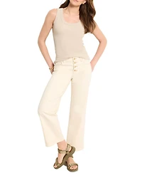 High Rise Ankle Wide Leg Jeans Canvas