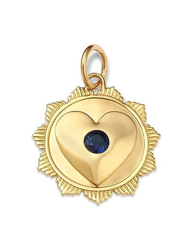 Bloomingdale's Fine Collection Yellow Gold Lapis Lazuli Heart Pendant