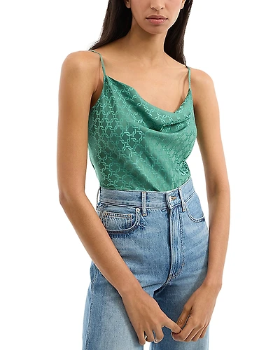 Veronica Beard Sola Cowl Neck Sleeveless Top