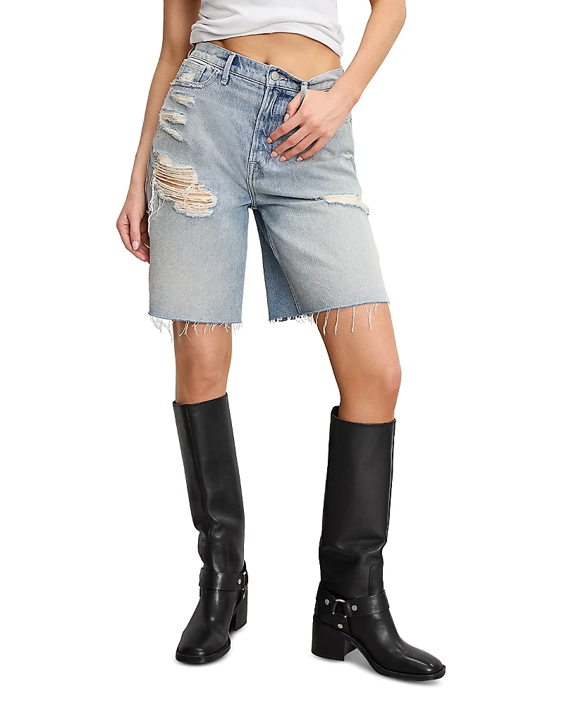 Good American Good Extreme Barrel Denim Shorts