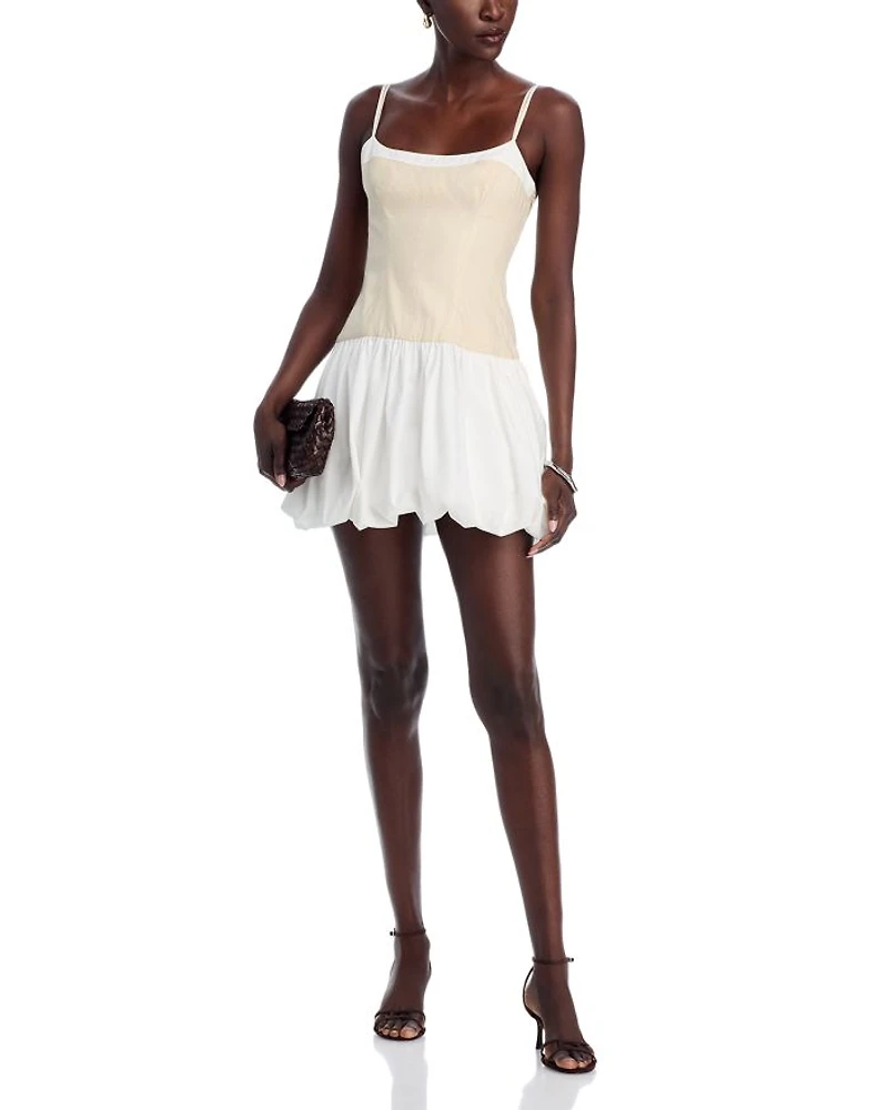 Fifi Bubble Hem Poplin Mini Dress