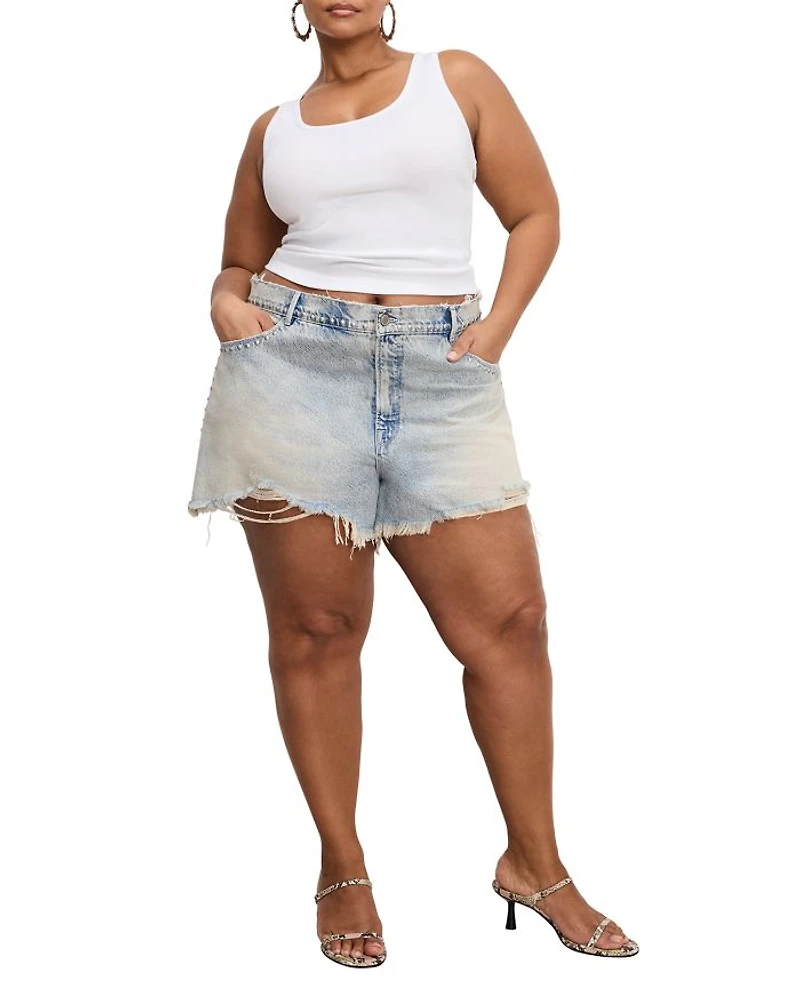 Good '90s Studded Denim Shorts Indigo784