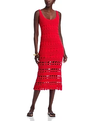 Cara Joan Crochet Scoop Neck Midi Dress