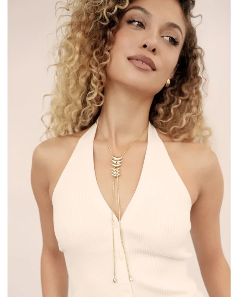 Metal Moderna Lariat Necklace