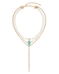 Turquoise Solstice Turquoise & Cubic Zirconia Convertible Layered Lariat Necklace, 15"-19"
