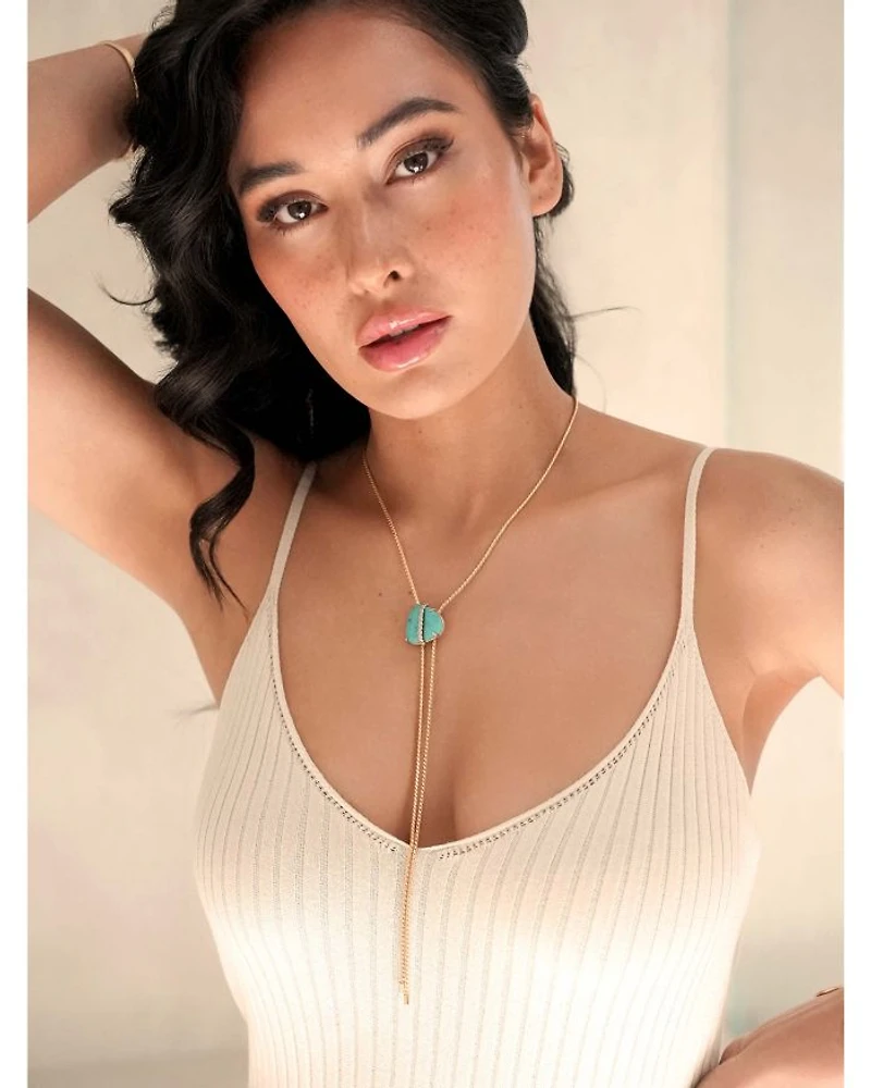 Turquoise Solstice Turquoise & Cubic Zirconia Lariat Necklace, 33"