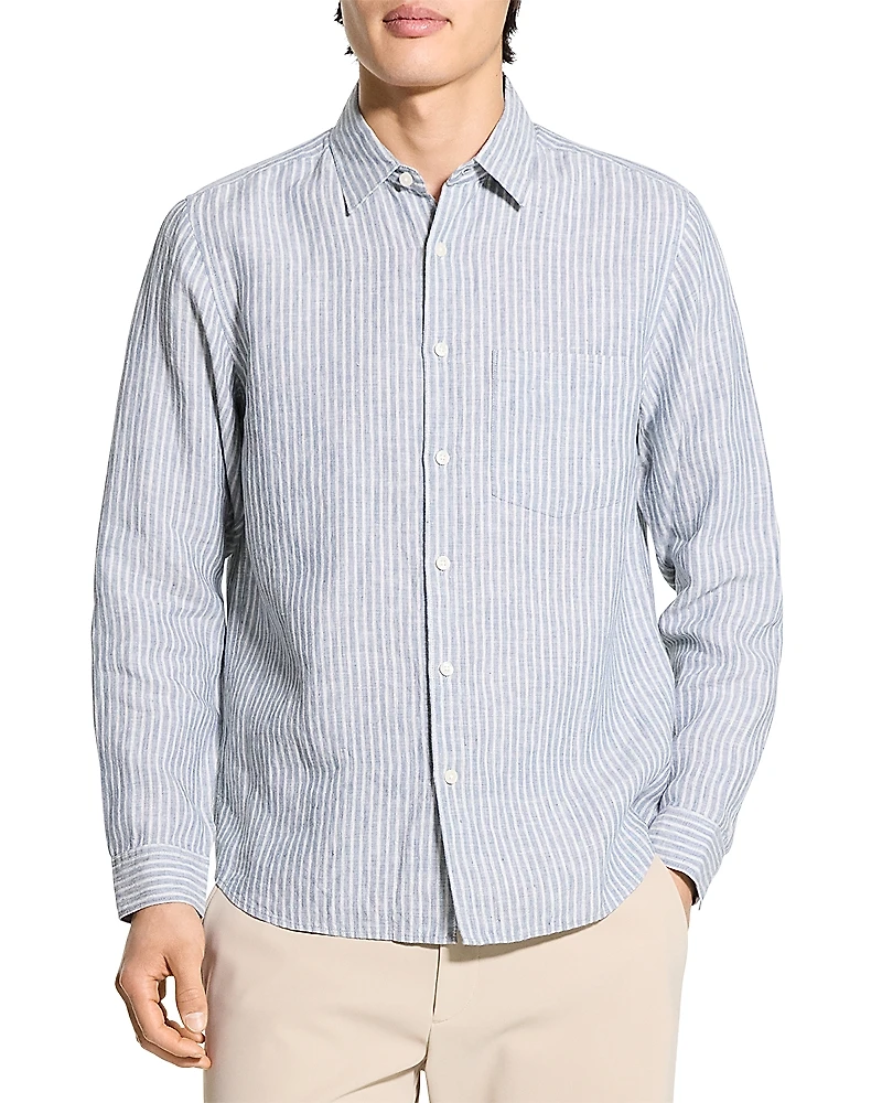 Theory Irving Long Sleeve Linen Shirt
