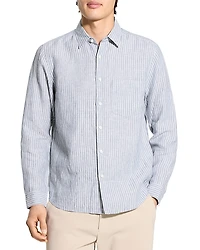 Theory Irving Long Sleeve Linen Shirt