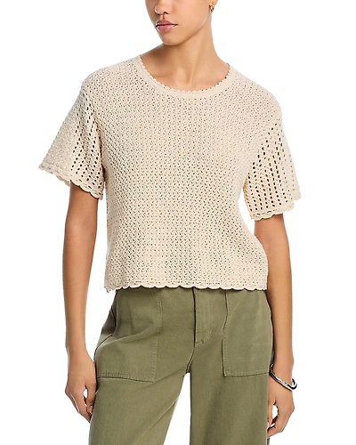 rag & bone Khloe Short Sleeve Open Knit Sweater