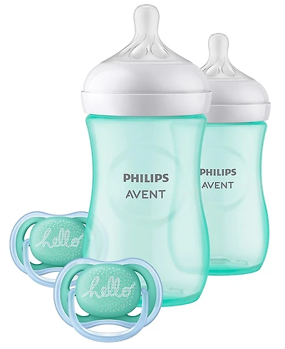 Philips Avent Natural Baby Bottle with Natural Response Nipple Teal Baby Gift Set