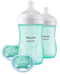 Philips Avent Natural Baby Bottle with Natural Response Nipple Teal Baby Gift Set