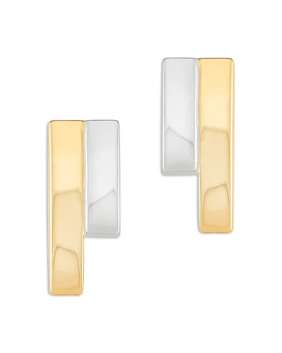Alberto Amati 14K White & Yellow Gold Double Bar Stud Earrings