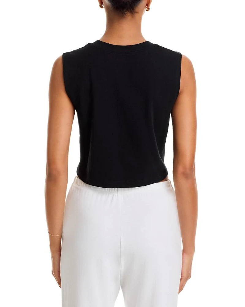 Margo Sleeveless Cropped Henley Top