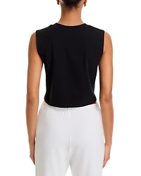 Margo Sleeveless Cropped Henley Top