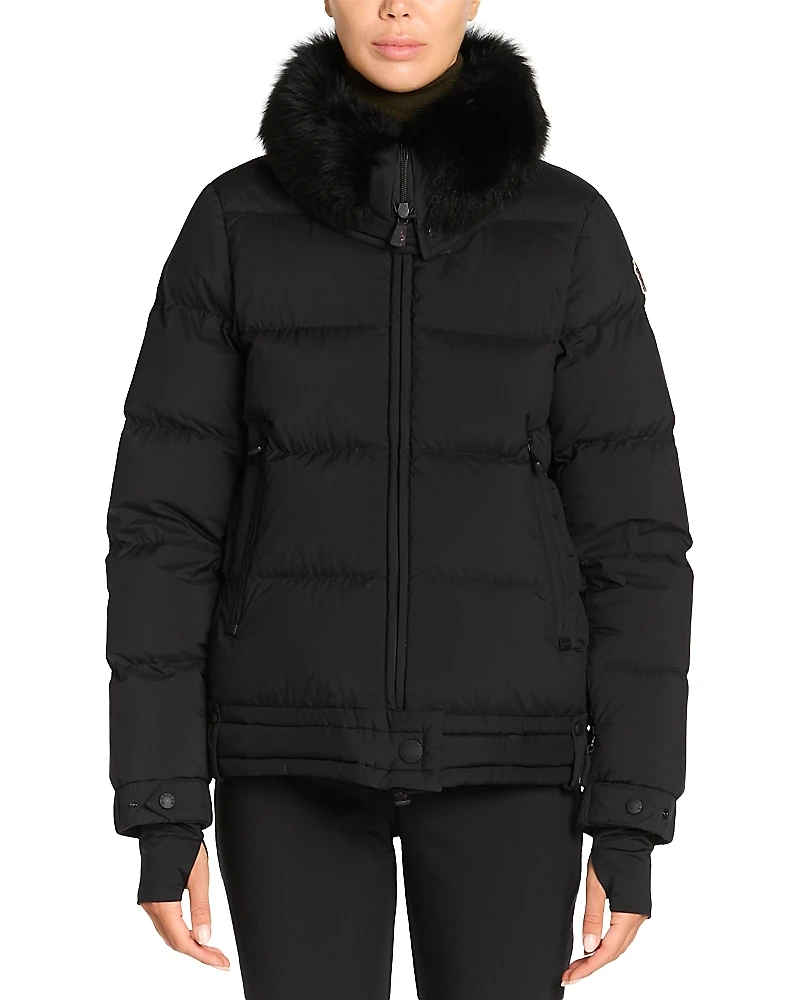 Moncler Arabbas Shearling Trim Puffer Jacket