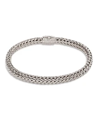 Classic Chain Sterling Silver Bracelet with Diamond Pavé